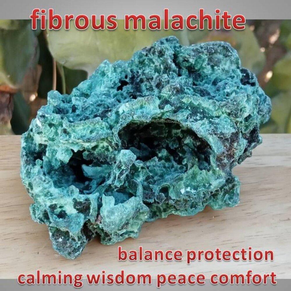 fibrous MALACHITE mineral stone rock  ♥ PROTECTION ♥ PEACE  01